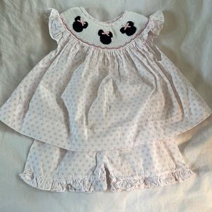Cecil and Lou smocked Mickey shorts set